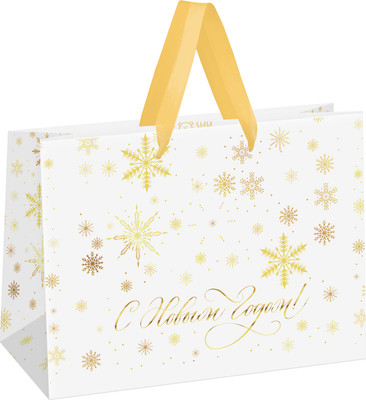 Пакет подарочный Meshu Gold snowflake / MS_66257 -