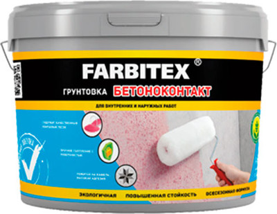 Грунтовка Farbitex акриловая бетоноконтакт (1.1кг) - 