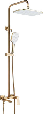 Душевая система со смесителем Shevanik S4136G (золотой сатин) - 
