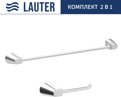 Набор аксессуаров для ванной и туалета Lauter 21TS3501 + 21TS3509 (Chrome, 2 предмета) - 