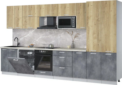 

Кухонный гарнитур, Мила Лайт 3.6-ПМ2