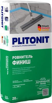 Самонивелирующаяся смесь Plitonit Финиш М160 цементный быстротвердеющий (20кг) -