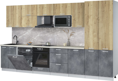 

Кухонный гарнитур, Мила Лайт 3.7-ПМ2