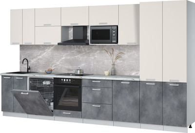 

Кухонный гарнитур, Мила Лайт 3.7-ПМ2