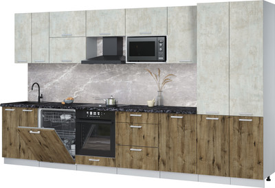 

Кухонный гарнитур, Мила Лайт 3.7-ПМ2