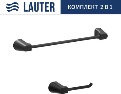Набор аксессуаров для ванной и туалета Lauter 21TS3504 + 21TS3500 (Matt Black, 2 предмета) - 