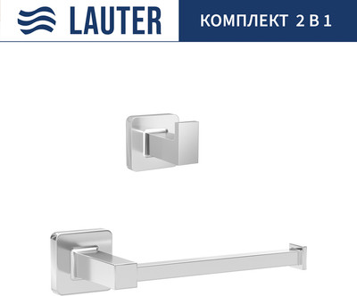 Набор аксессуаров для ванной и туалета Lauter 21TS8307 + 21TS8305 (Chrome, 2 предмета) - 