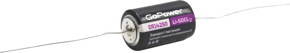 Батарейка GoPower 14250 1/2AA PC1 Li-SOCl2 3.6V / 00-00015330