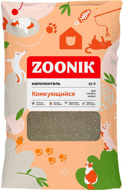Наполнитель для туалета ZOONIK Комкующийся / 06276 (10л)