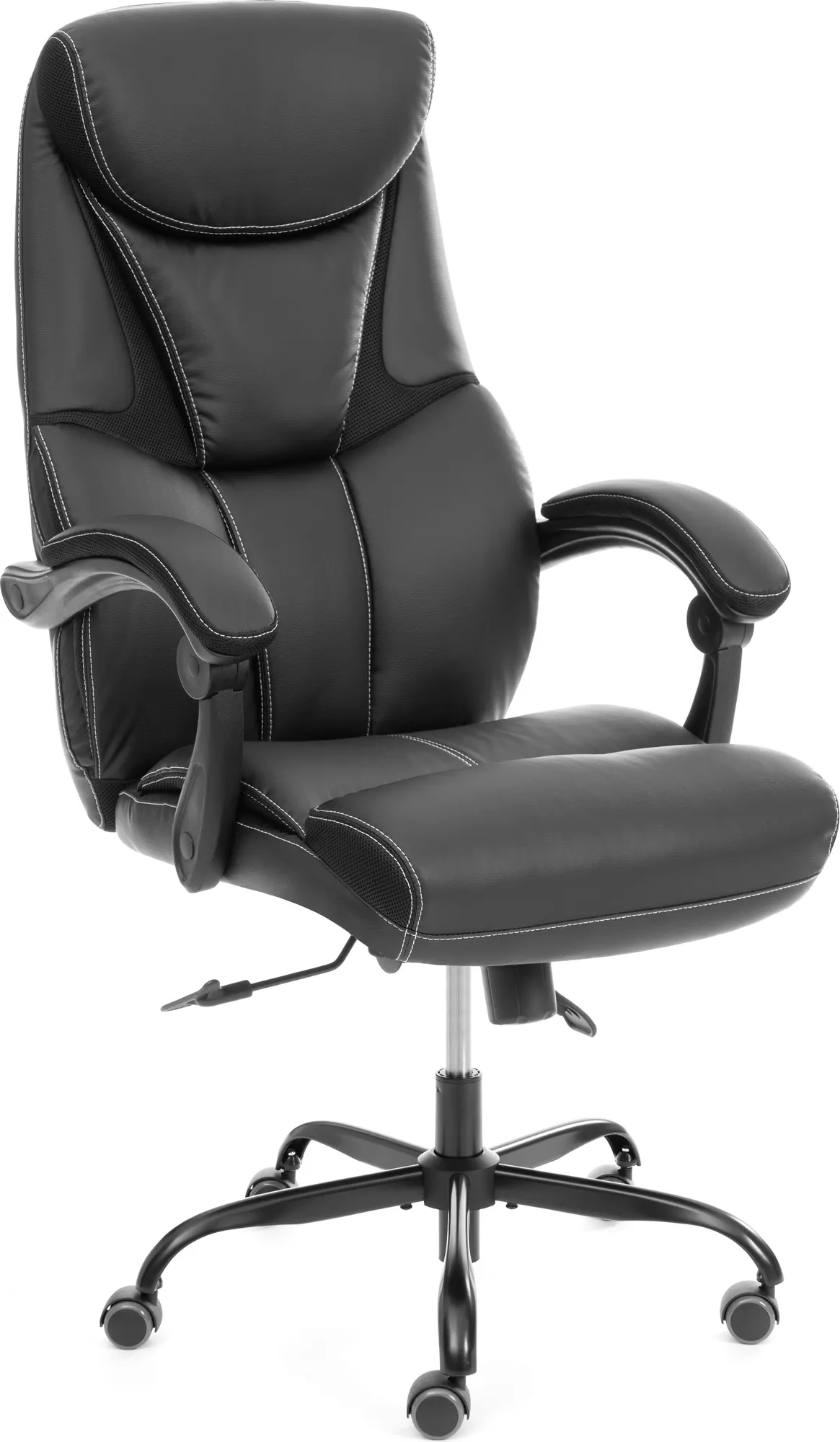 Кресло офисное Tetchair Cambridge metalBL кожзам/ткань (черный)