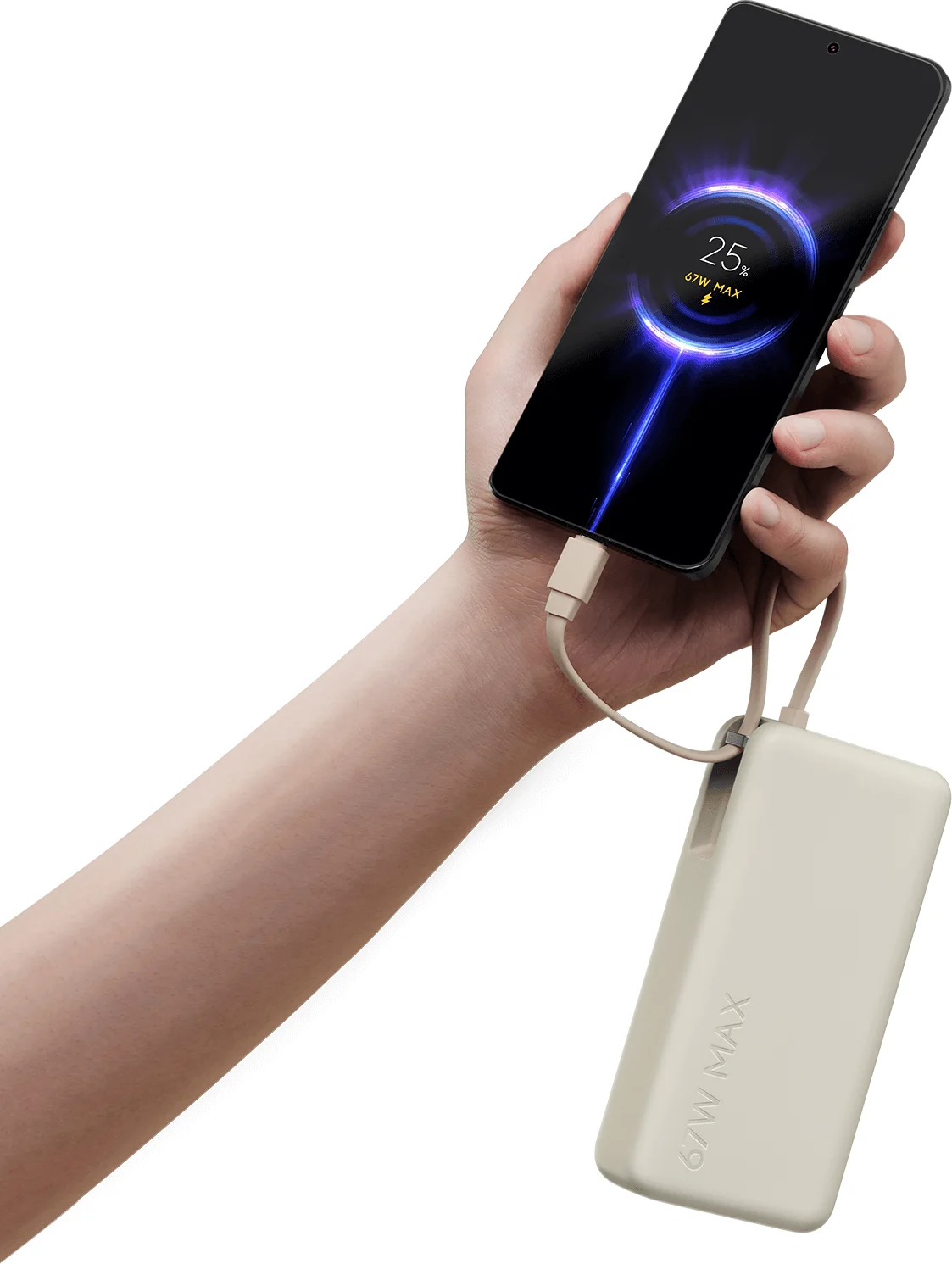 Портативное зарядное устройство Xiaomi 67W Power Bank 20000mAh / BHR08O7GL (бежевый) — фото 5