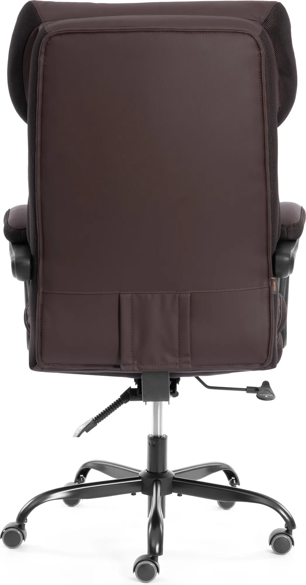 Кресло офисное Tetchair Chief metalBL кожзам/ткань (коричневый/коричневый стеганный) — фото 5