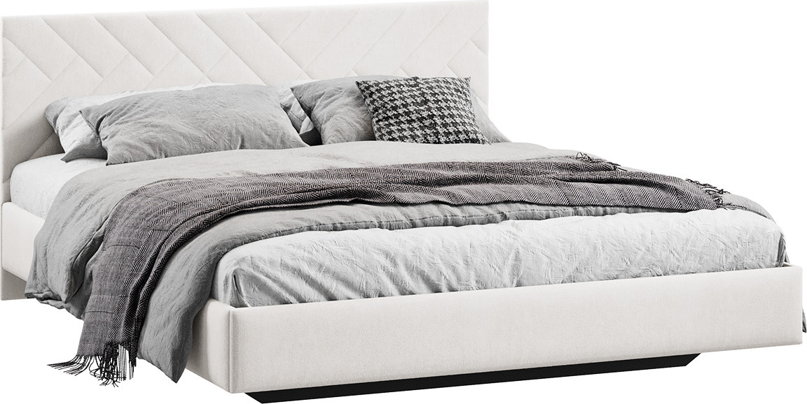 Двуспальная кровать ТриЯ Кевия 160x200 Тип 1 (велюр светлый)