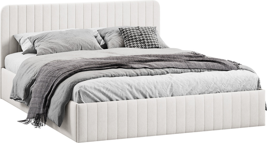Двуспальная кровать ТриЯ Шелли с ПМ 160x200 Тип 1 (велюр светлый)