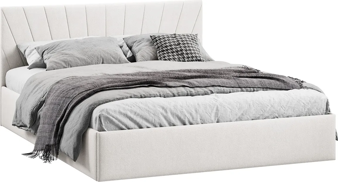 Двуспальная кровать ТриЯ Эвори с ПМ 160x200 Тип 1 (велюр светлый)