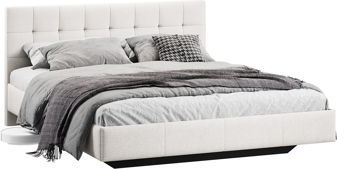 Двуспальная кровать ТриЯ Эмма 160x200 Тип 1 (велюр светлый)