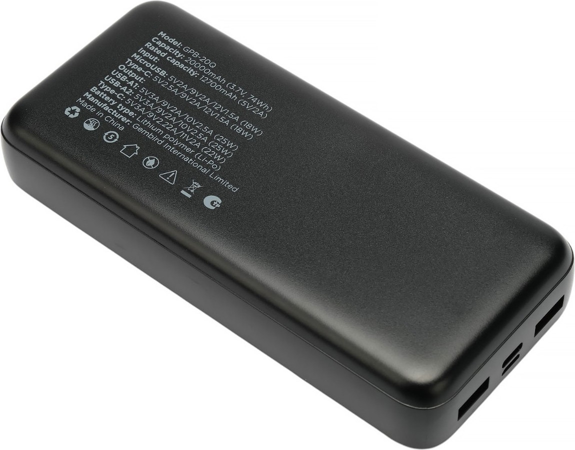 Портативное зарядное устройство Gembird/Cablexpert GPB-20Q — фото 3