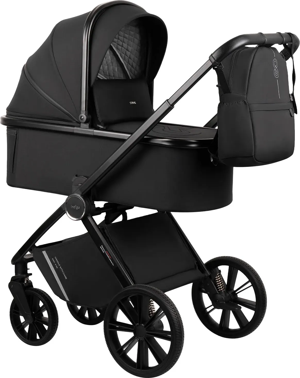 Детская универсальная коляска INDIGO Sting 3в1 (черный)