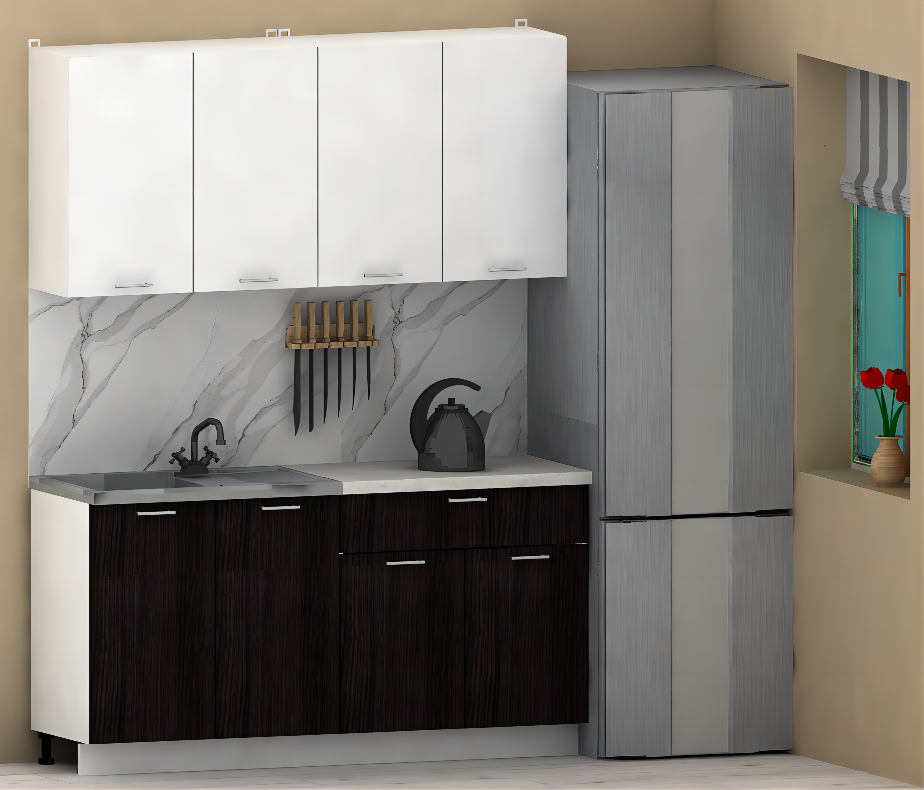 Кухонный гарнитур Eligard Lion 1.6.2 (белый/дуб марбург/королевский опал) — фото 2
