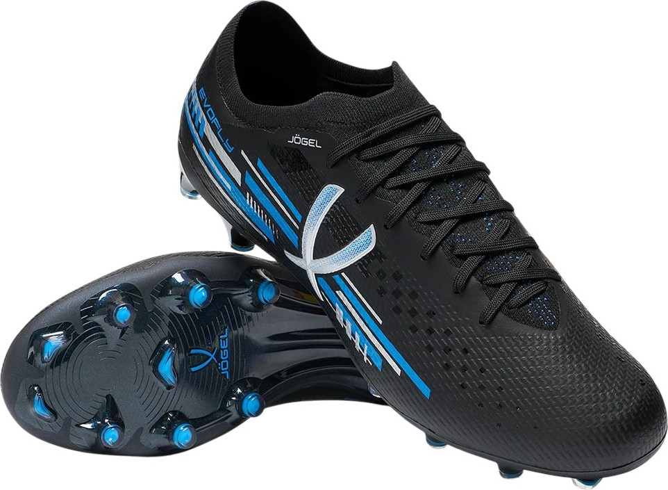 Бутсы футбольные Jogel Evofly FG Pro (р.39.5, черный/голубой)
