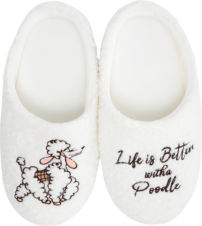 Тапочки домашние HOME Line 05Т-550 (р.37-38, poodle, молочный)