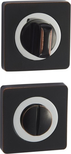 Фиксатор дверной защелки Vantage BK02BL/CP (черный с патиной/хром)