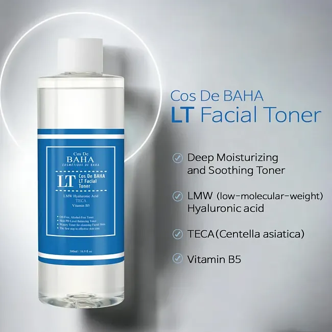 Тонер для лица Cos de Baha LT Facial Toner с низкомолекулярной гиалуроновой кислотой (500мл) — фото 3