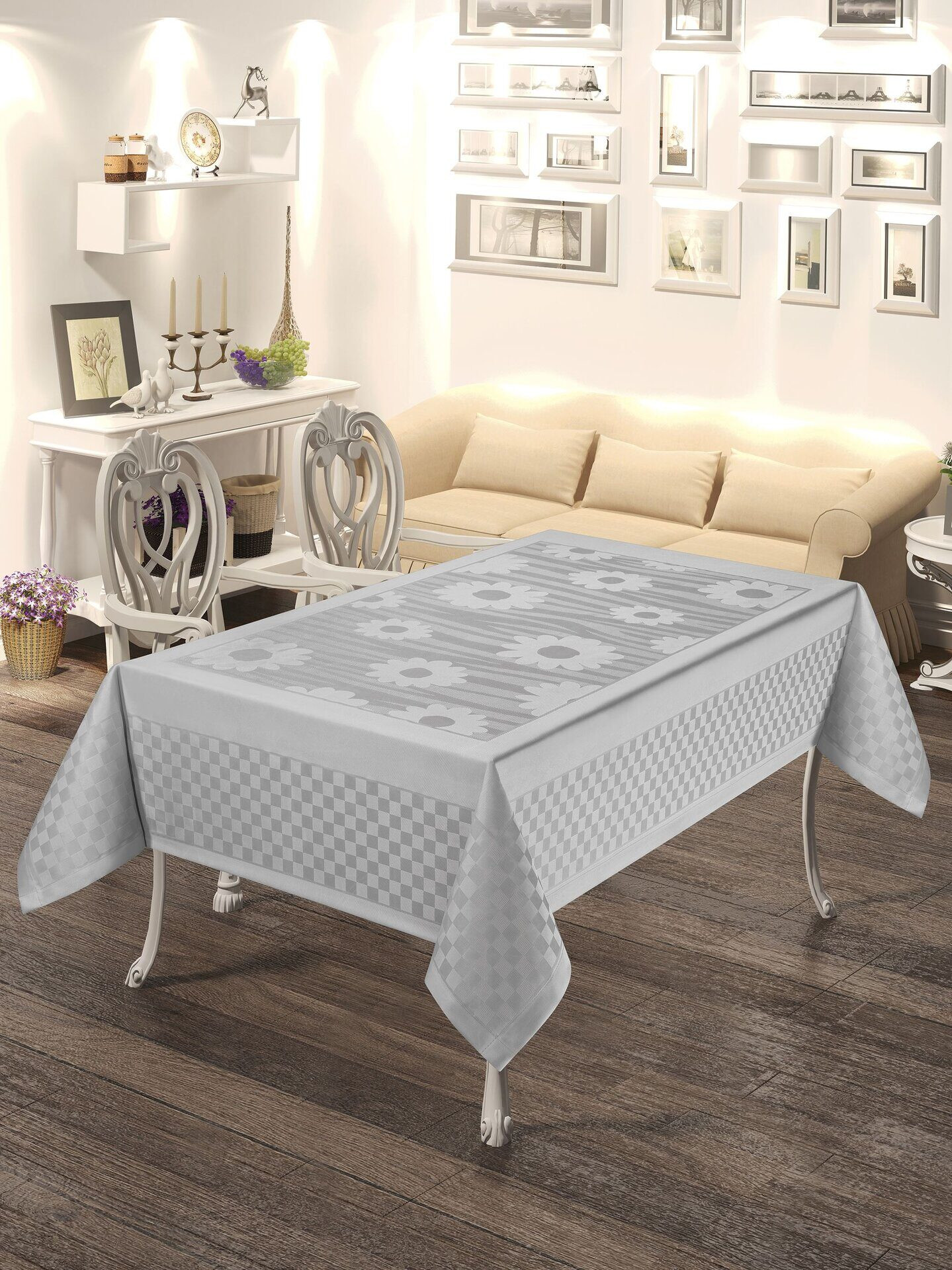 Скатерть DO&CO Prizma 160х220 / 12366 (серый)