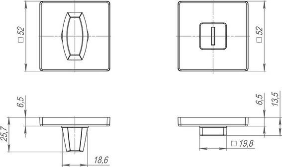 Фиксатор дверной защелки Fuaro BK6.K.SL52 GR-23 (графит) — фото 3