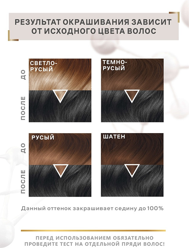 Крем-краска для волос Studio Professional 3D Holography 1.0 (50мл, черный) — фото 4