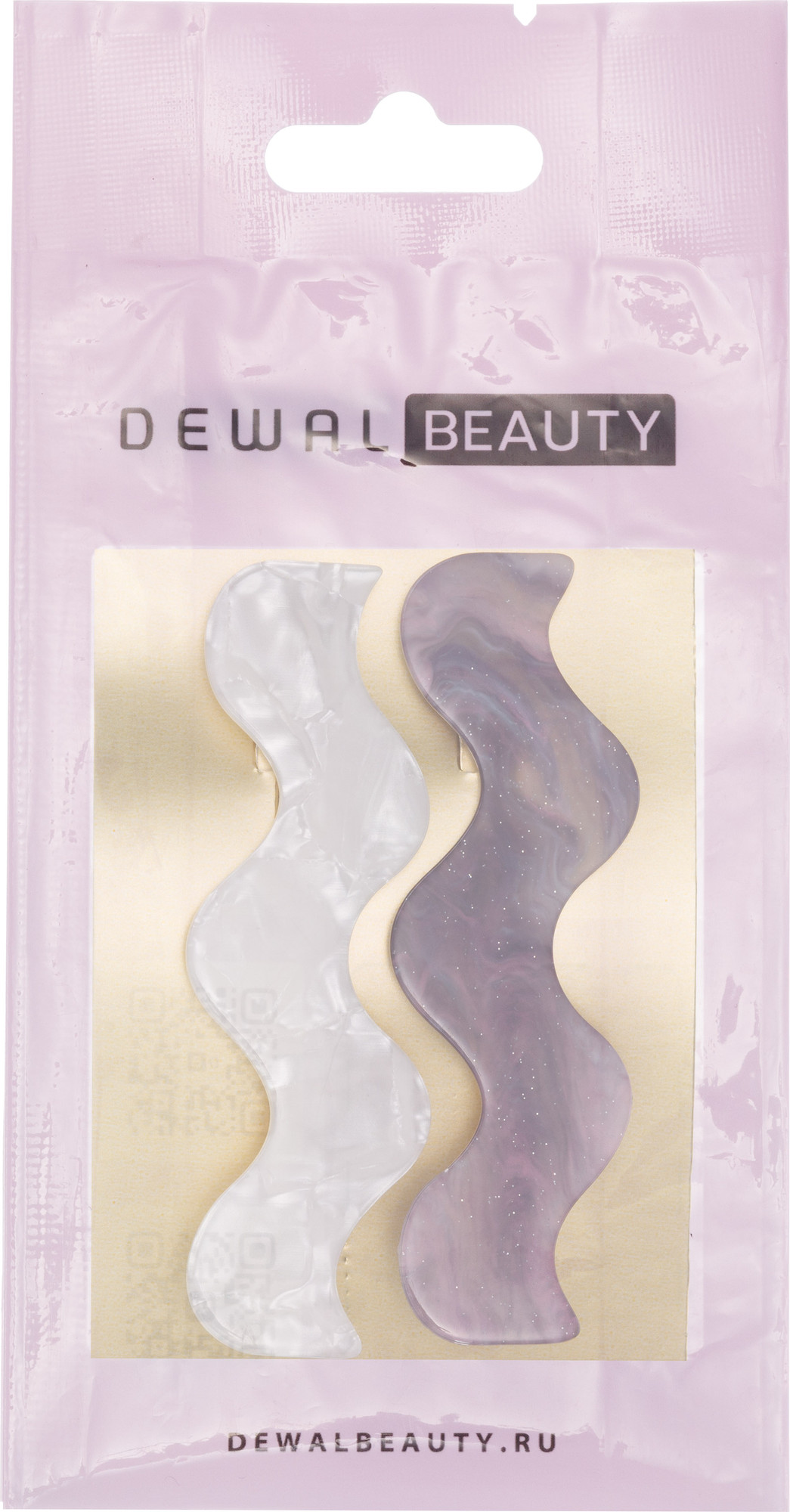 Набор заколок для волос Dewal Beauty / 3008BD (2шт, сиреневый/белый) — фото 3