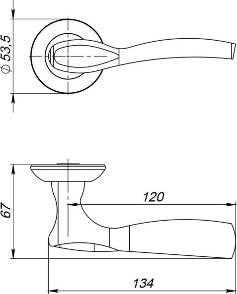 Ручка дверная Ajax furniture R.JR54.Silva ABG-6 (зеленая бронза) — фото 3