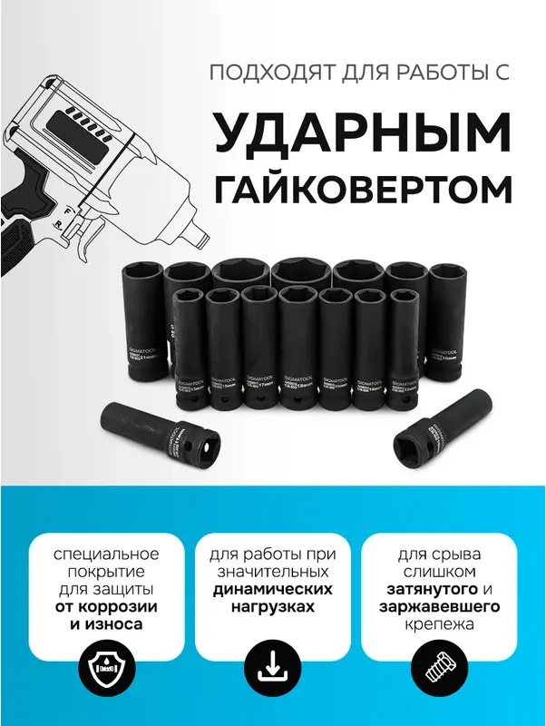 Набор головок слесарных Sigmatool 4167-5MPB (62992) — фото 4