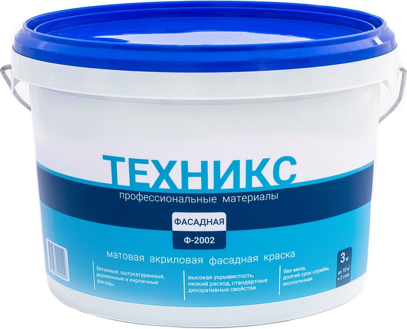 Краска Техникс Фасад ВД-АК-1 Ф-2002 P (3кг, антрацит)