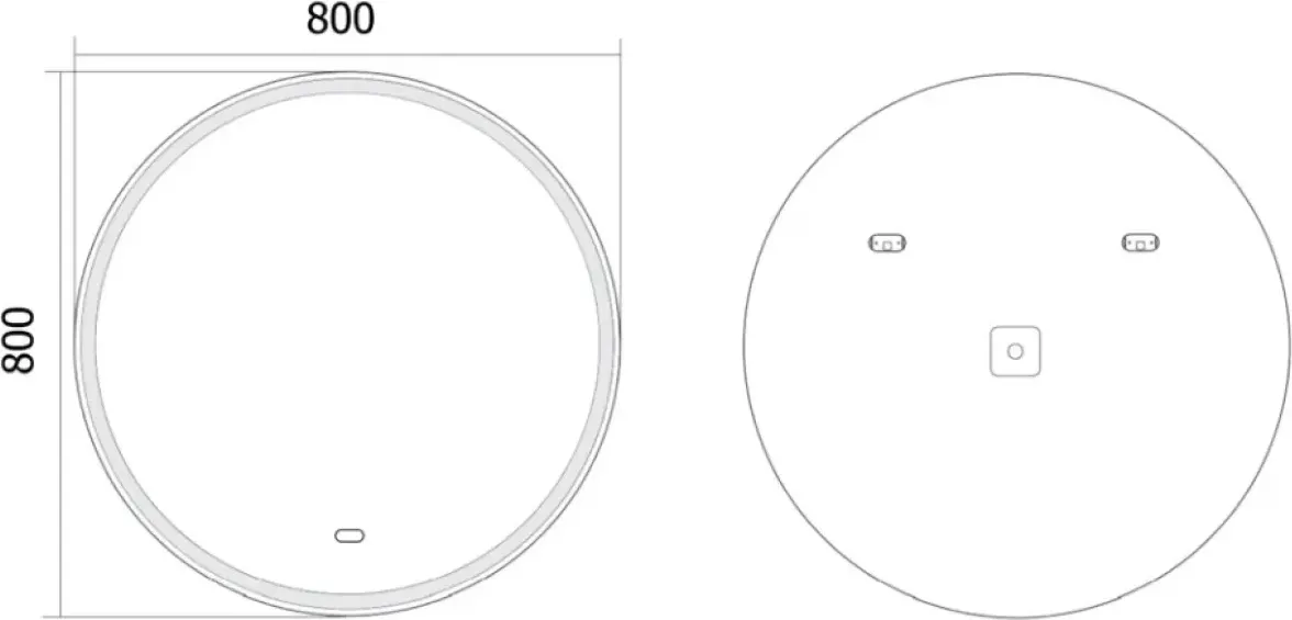Зеркало Axus Silvio 80x80 Влагостойкое с подсветкой и гравировкой — фото 2