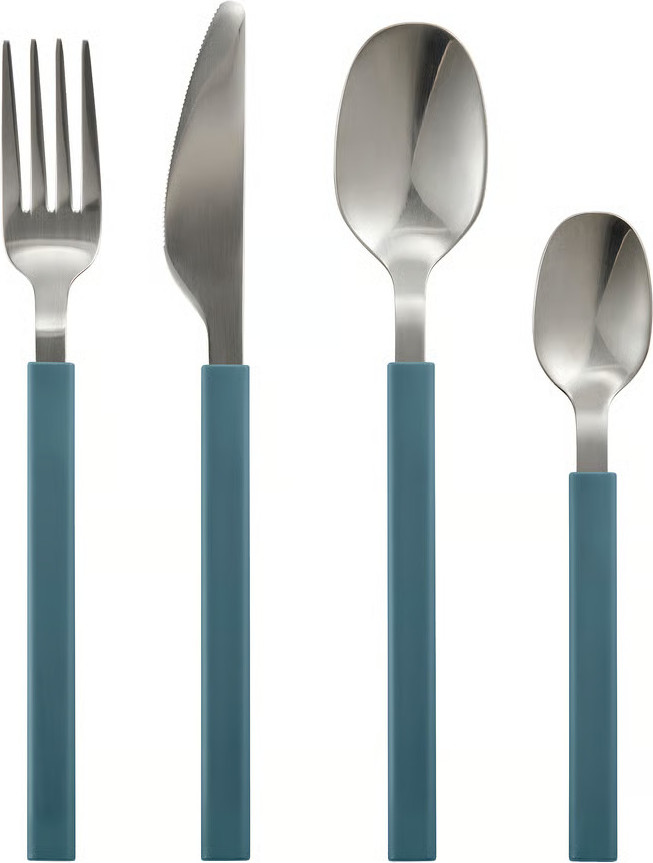 Набор столовых приборов Ikea Тонгмэрла 806.083.01 (16шт, серый/синий)