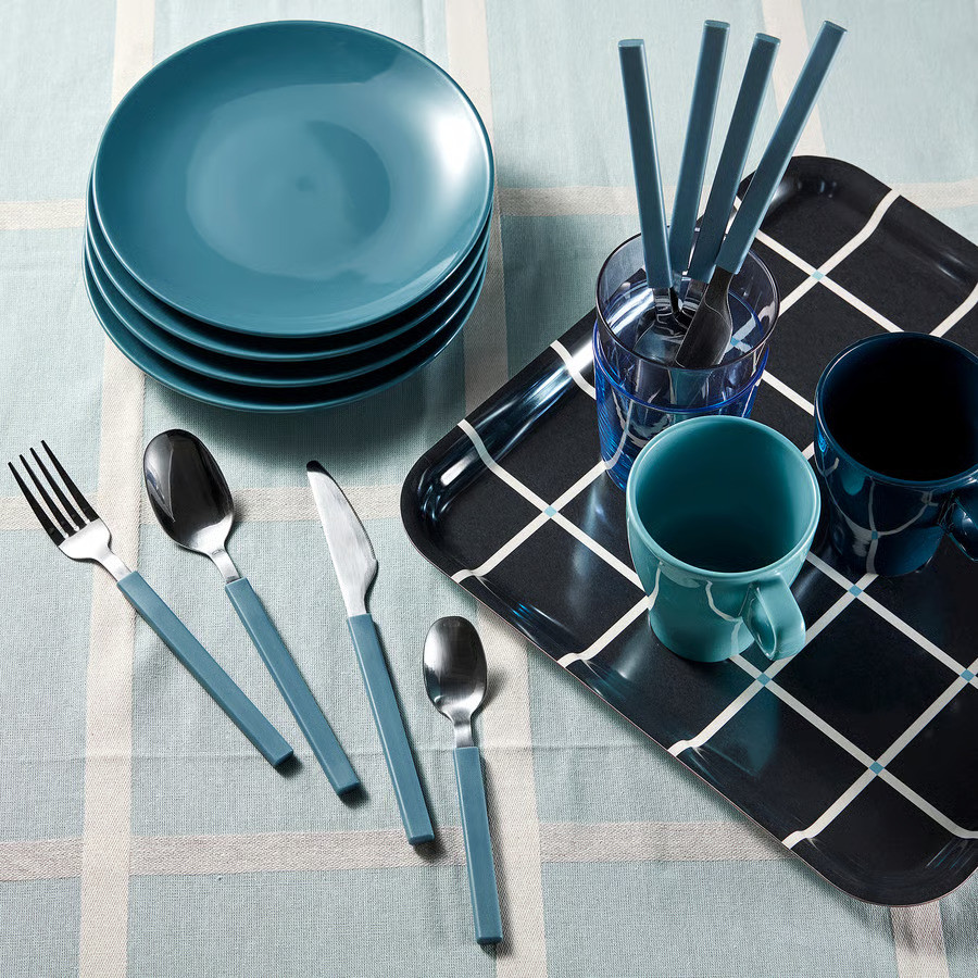 Набор столовых приборов Ikea Тонгмэрла 806.083.01 (16шт, серый/синий) — фото 2