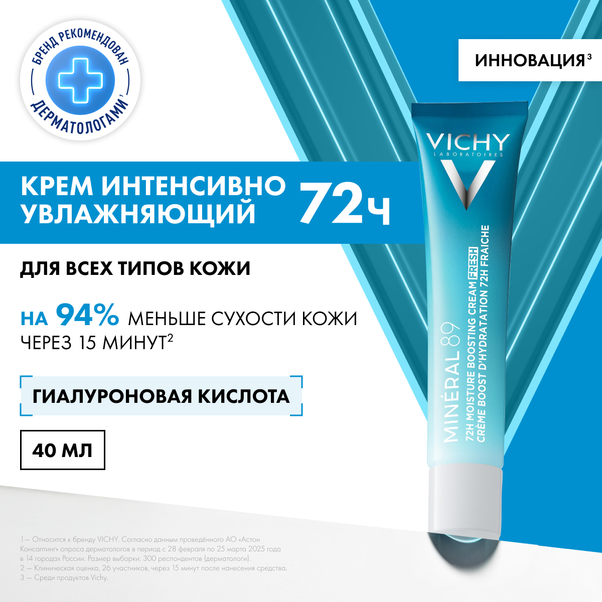 Гель для лица Vichy Mineral 89 матирующий для лица с увлажнением 48ч (40мл, туба)