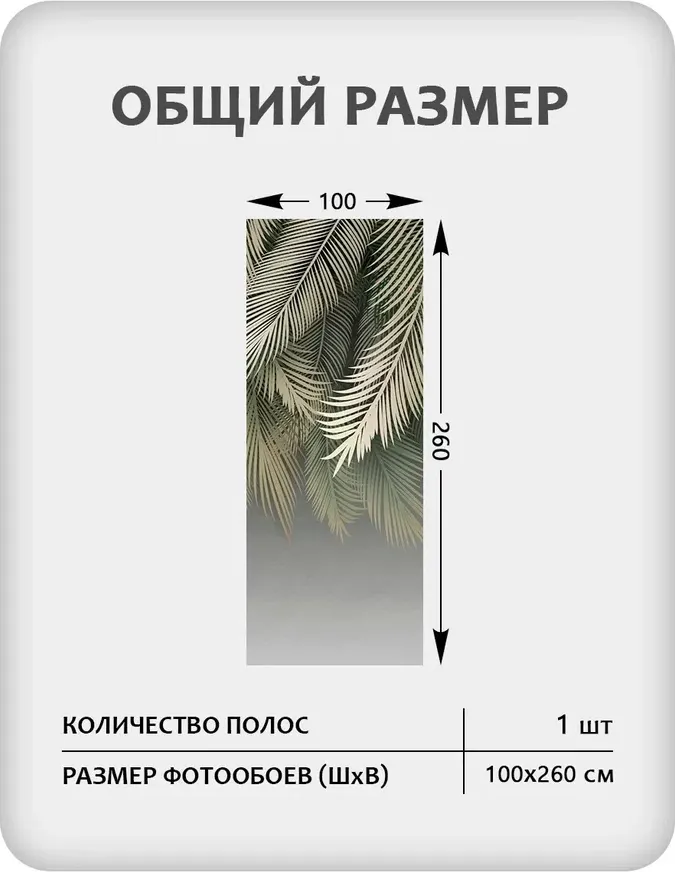 Фотообои листовые Citydecor Пальмовые листья 84 (100x260см) — фото 3