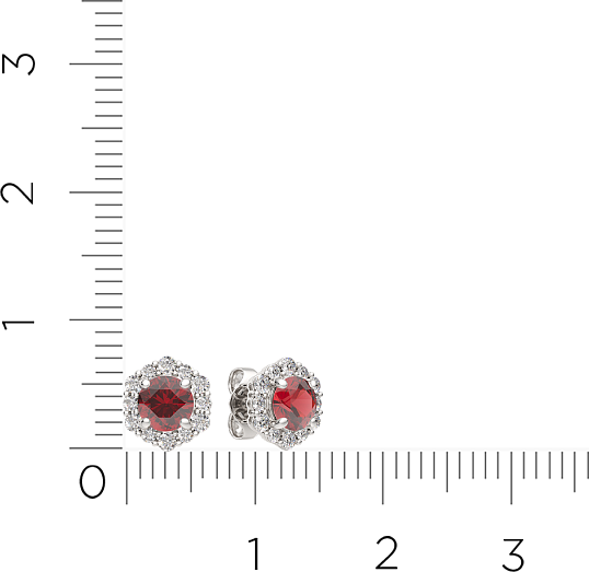 Серьги из серебра ZORKA 03S50106.ZZ (c гранатом и фианитами) — фото 4
