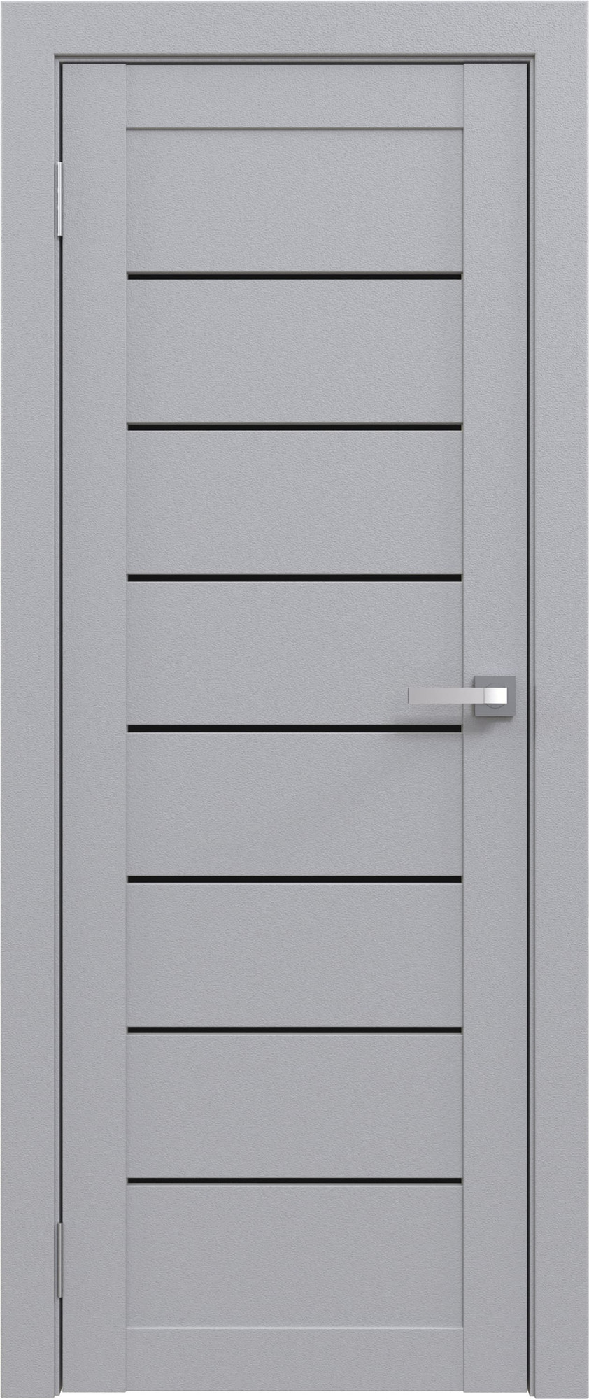 Дверь межкомнатная Юни Амати 01 90x200 (грей/стекло черное)
