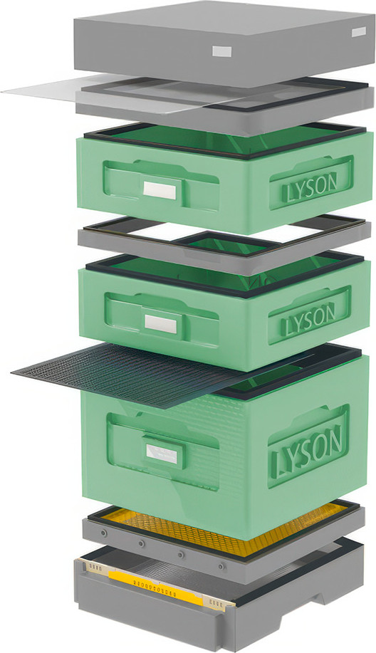Улей Lyson Дадан На 10 Рамок / WKG10G (зеленый/серый)