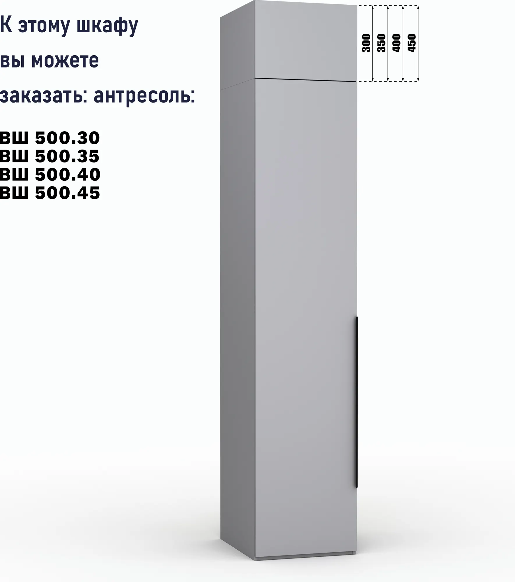Шкаф Кастанье Модерн Ш 500 (серый шифер) — фото 4