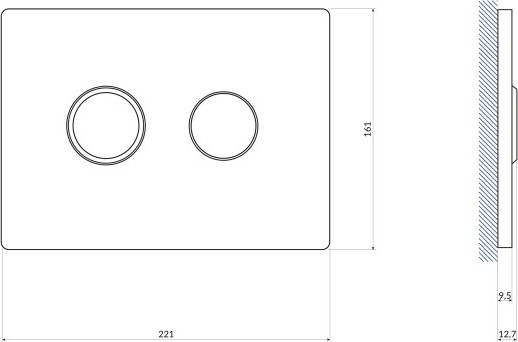 Кнопка для инсталляции Cersanit Accento Circle для Aqua 69 077 (черный мат) — фото 3