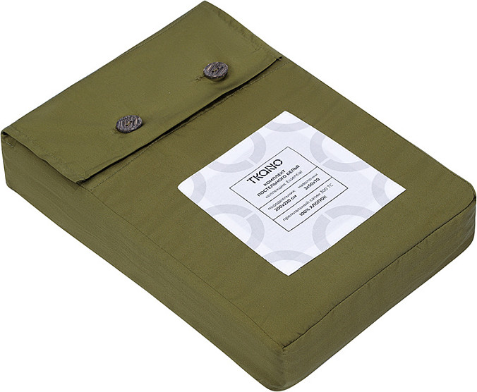 Пододеяльник с наволочками Tkano Essential / TK25-DC0002 (оливковый) — фото 3