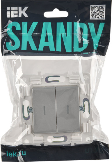Выключатель IEK Skandy SK-V20-1-10-K23 (серебристый) — фото 2