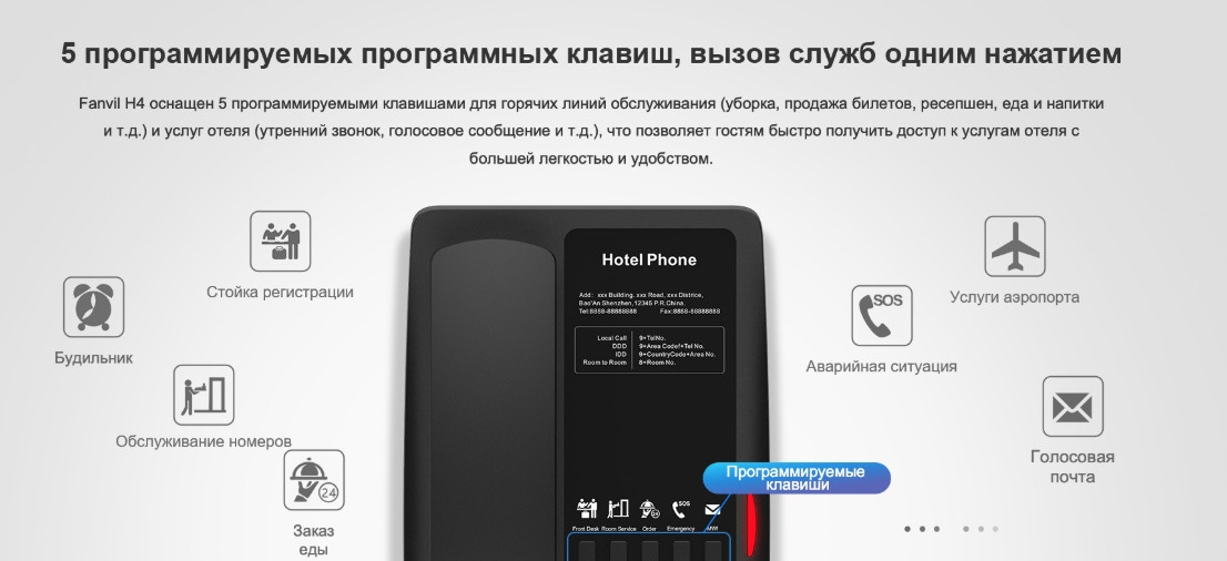 VoIP-телефон Fanvil H4 (белый) — фото 6