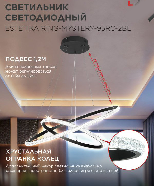Потолочный светильник INhome Estetika Ring-Mystery-95RC-2BL / 4690612062525 — фото 4