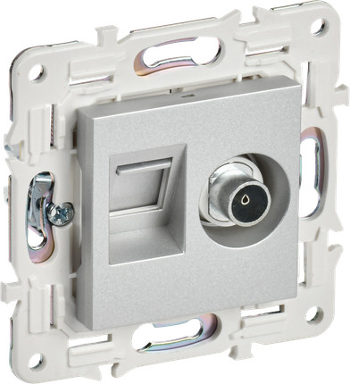Розетка IEK Skandy SK-AK20-2-K23 (серебристый)