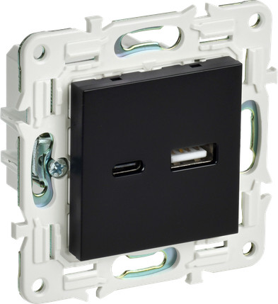 Розетка IEK Skandy SK-U22-D31-K02 (черный)